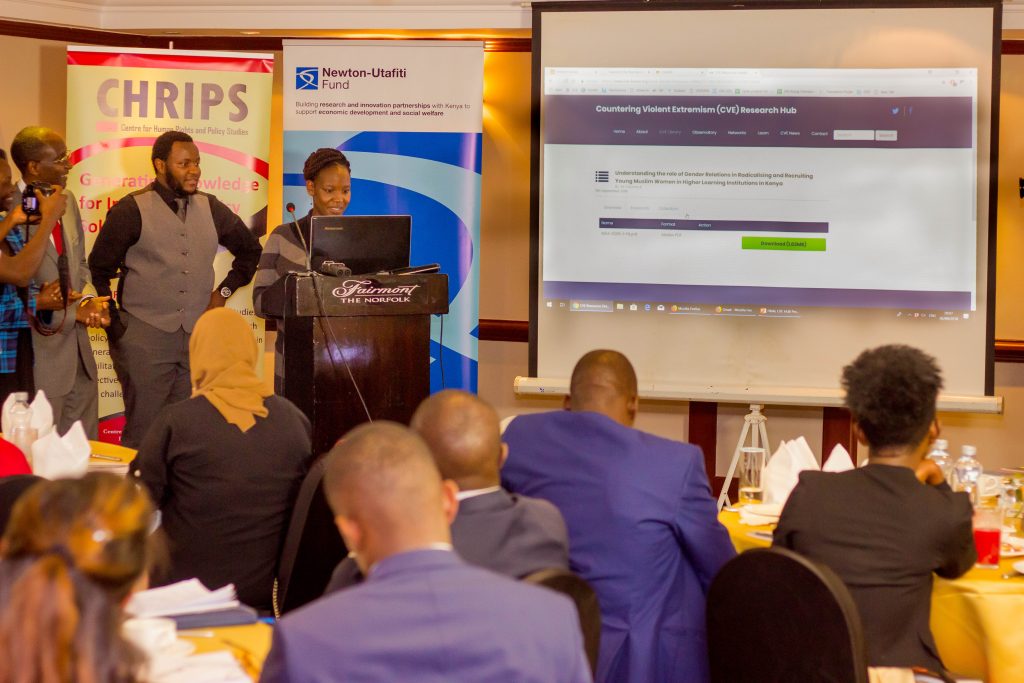 Photo: Lilian Wanjohi of the British Council and Newton-Utafiti Fund, during the launch of the countering violent extremism research hub in Nairobi, Kenya. Image credit: CHRIPS