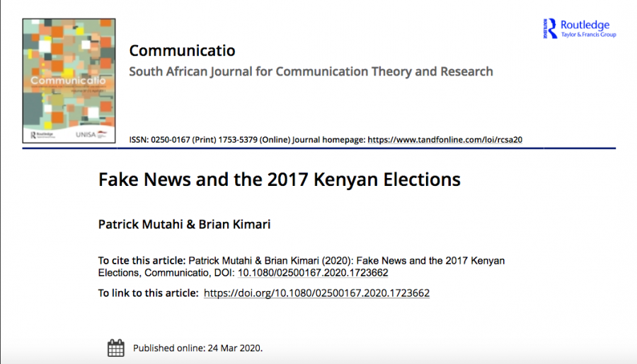 Fake News and the 2017 Kenyan Elections